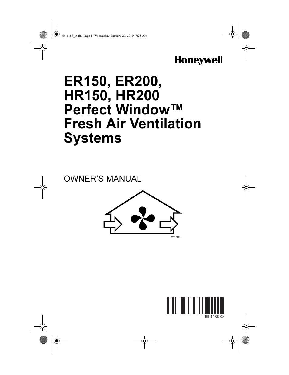 Honeywell PERFECT WINDOW ER200 User Manual | 12 pages