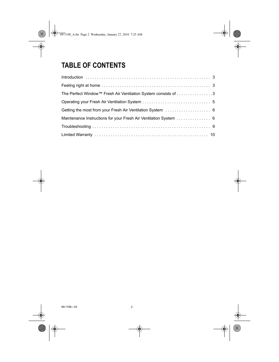 Honeywell PERFECT WINDOW ER200 User Manual | Page 2 / 12