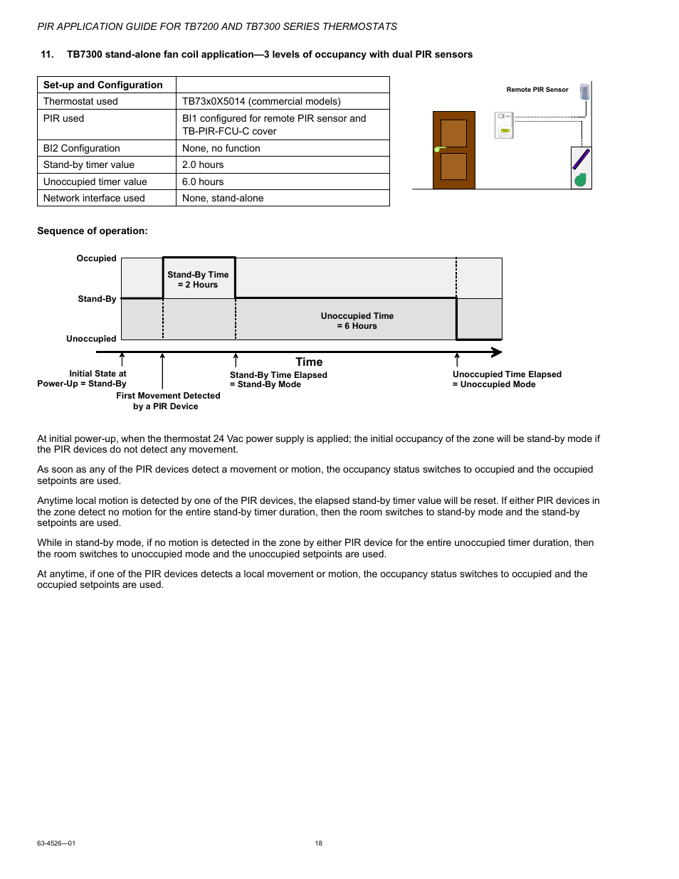 Honeywell PIR Application Guide for TB7200 and TB7300 Series s 63-4526-01 User Manual | Page 18 / 36