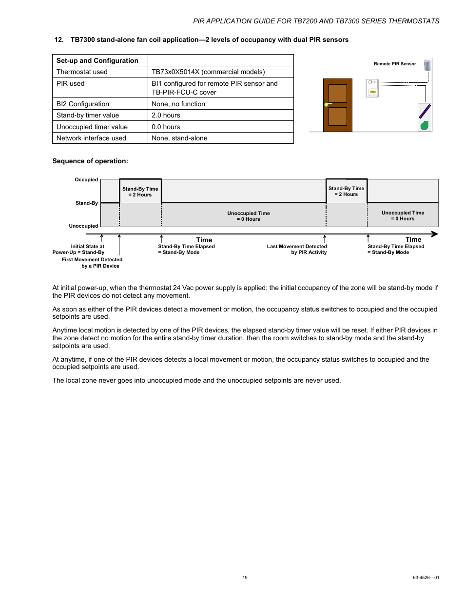 Honeywell PIR Application Guide for TB7200 and TB7300 Series s 63-4526-01 User Manual | Page 19 / 36