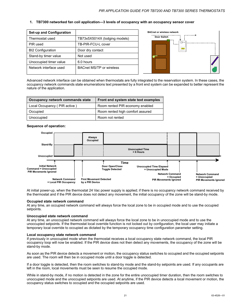 Honeywell PIR Application Guide for TB7200 and TB7300 Series s 63-4526-01 User Manual | Page 21 / 36