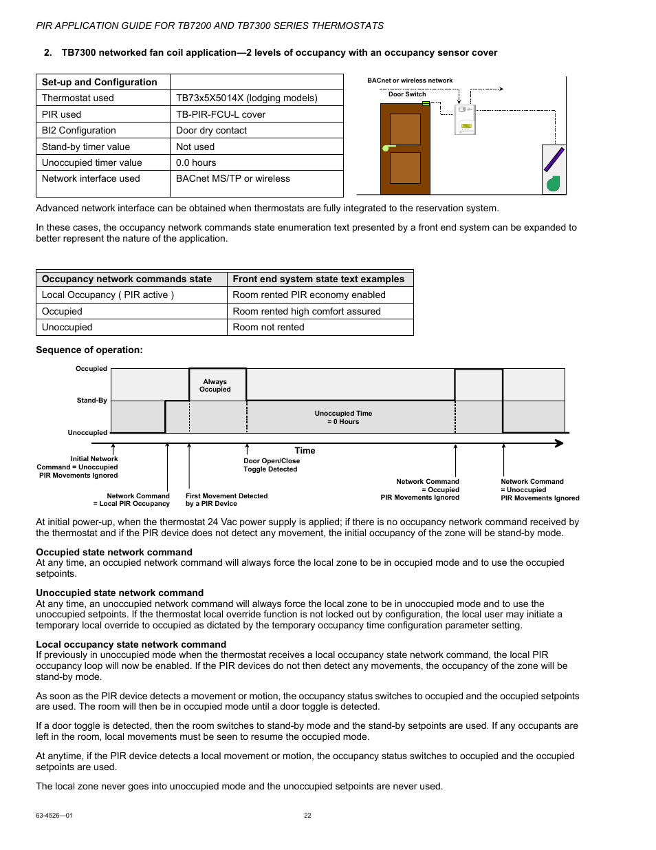 Honeywell PIR Application Guide for TB7200 and TB7300 Series s 63-4526-01 User Manual | Page 22 / 36