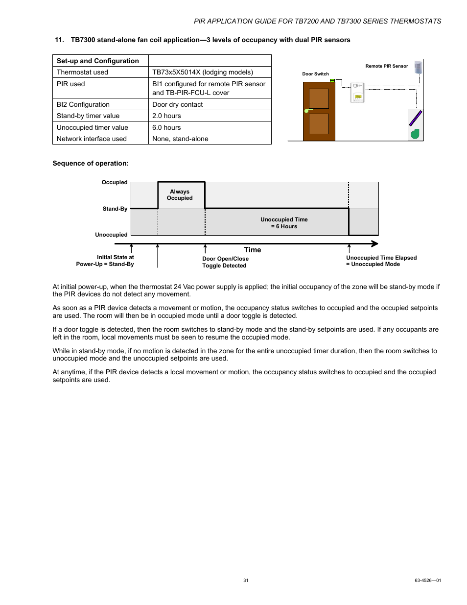 Honeywell PIR Application Guide for TB7200 and TB7300 Series s 63-4526-01 User Manual | Page 31 / 36