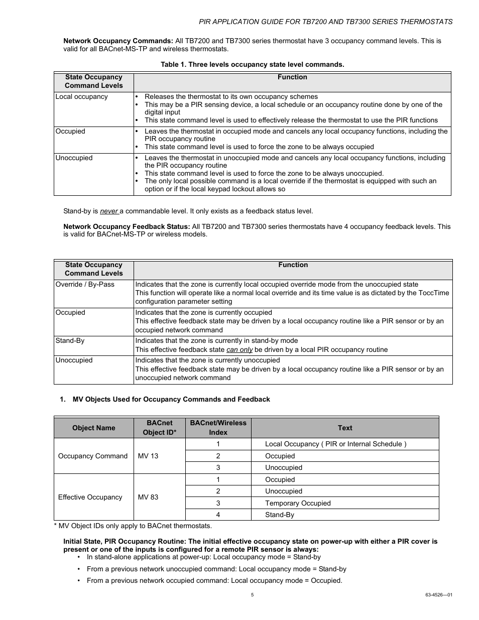 Honeywell PIR Application Guide for TB7200 and TB7300 Series s 63-4526-01 User Manual | Page 5 / 36