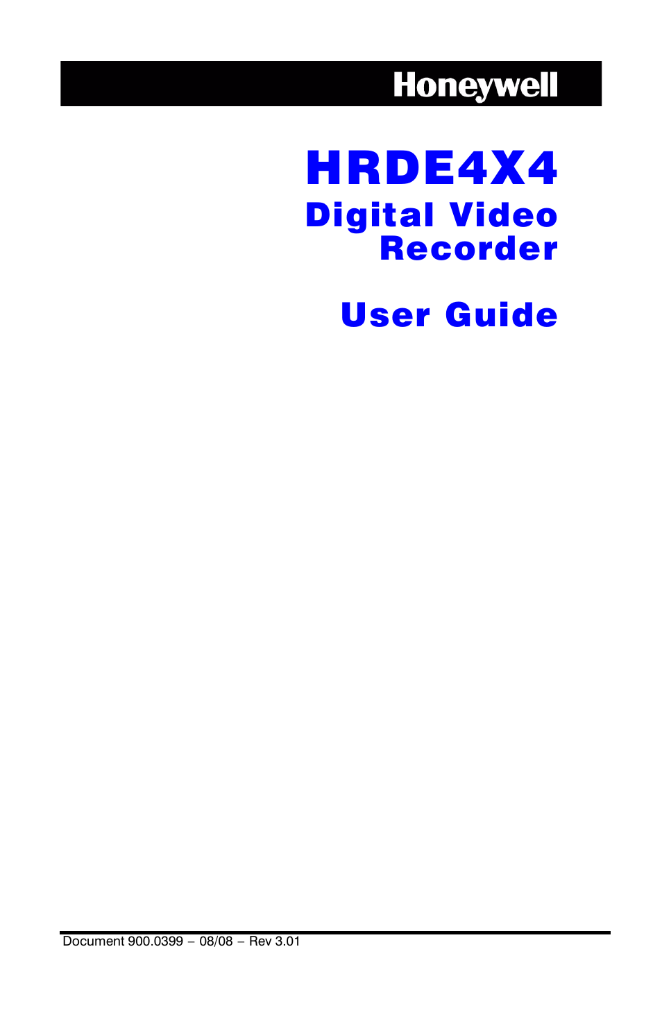Honeywell HRDE4X4 User Manual | 80 pages