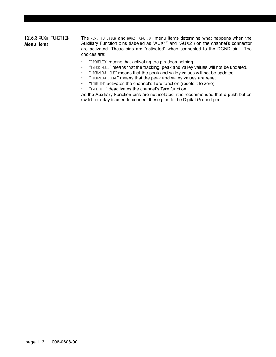 3 auxn function menu items | Honeywell SC1000 User Manual | Page 112 / 174