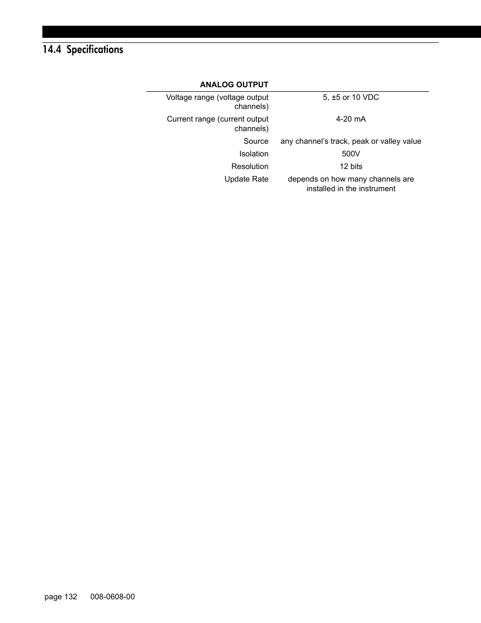 4 specifications | Honeywell SC1000 User Manual | Page 132 / 174