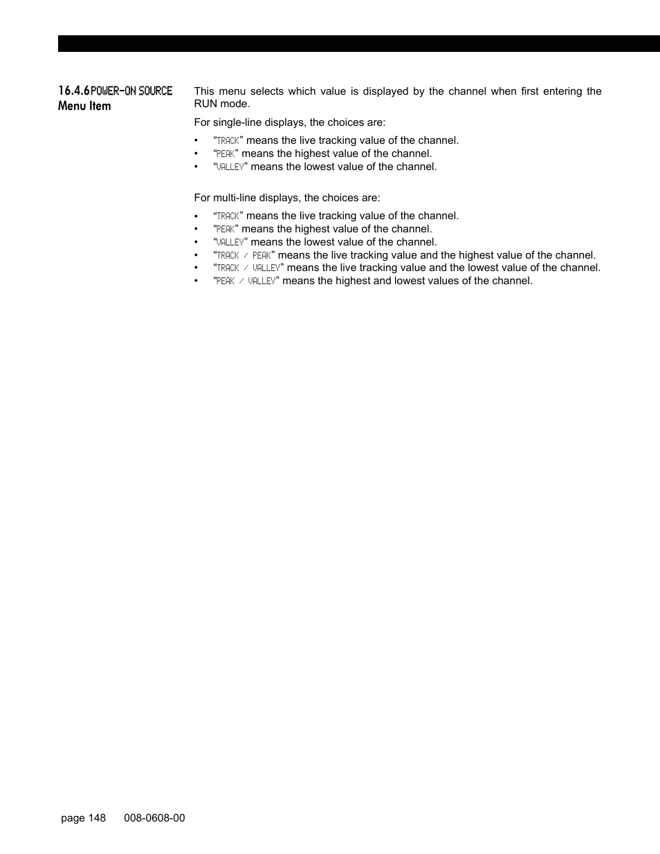 6 power-on source menu item | Honeywell SC1000 User Manual | Page 148 / 174