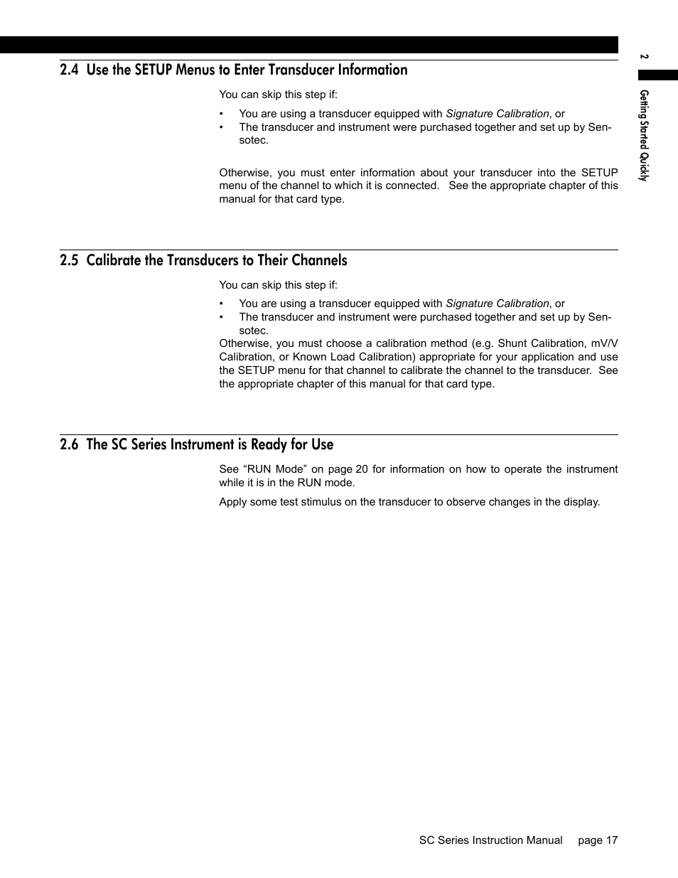 5 calibrate the transducers to their channels, 6 the sc series instrument is ready for use | Honeywell SC1000 User Manual | Page 17 / 174