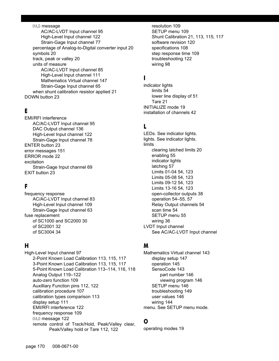 Honeywell SC1000 User Manual | Page 170 / 174