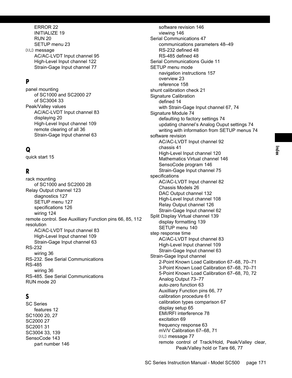 Honeywell SC1000 User Manual | Page 171 / 174