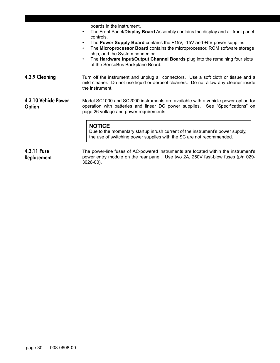 9 cleaning, 10 vehicle power option, 11 fuse replacement | Honeywell SC1000 User Manual | Page 30 / 174