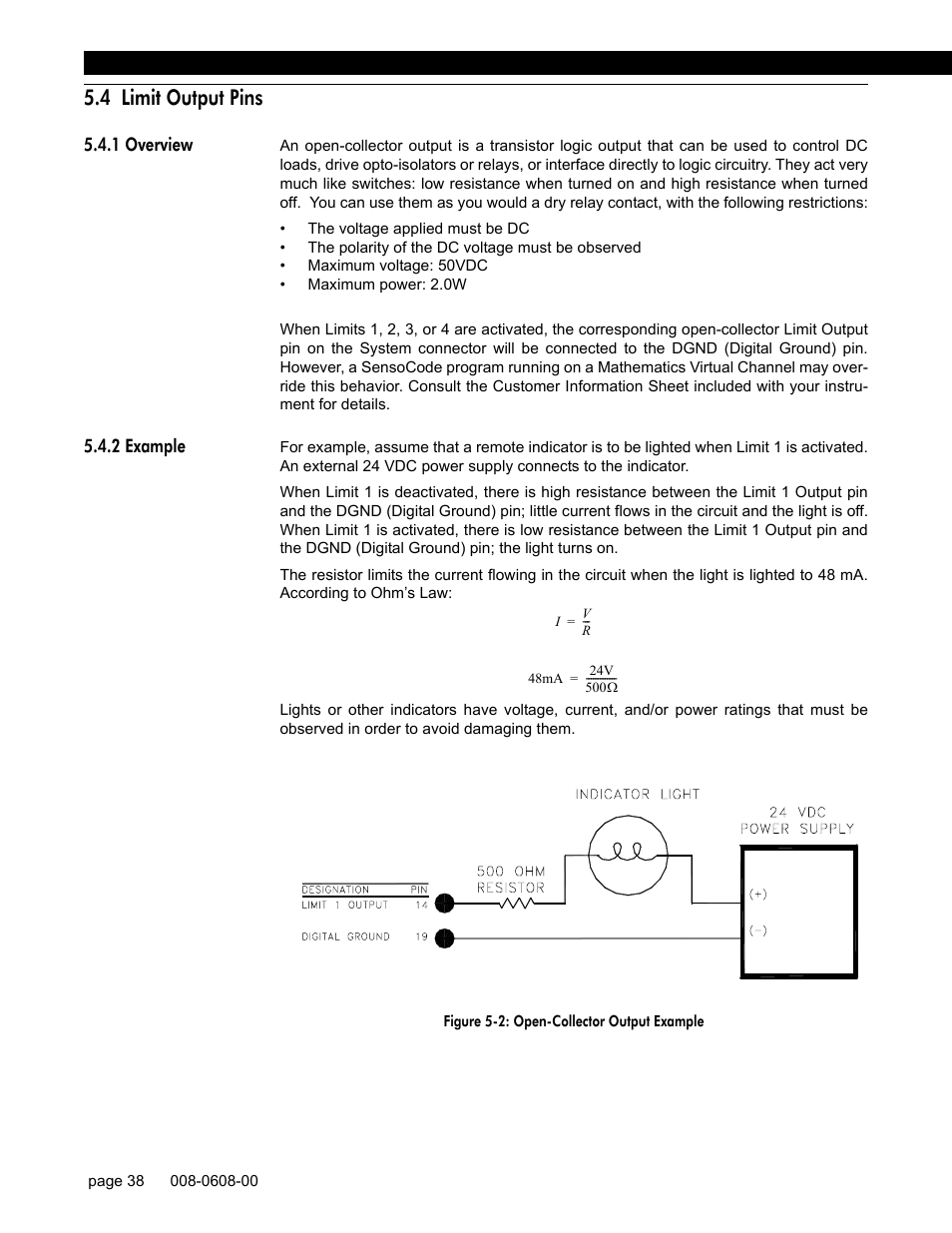 4 limit output pins, 1 overview, 2 example | Honeywell SC1000 User Manual | Page 38 / 174