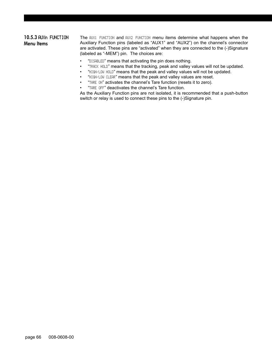 3 auxn function menu items | Honeywell SC1000 User Manual | Page 66 / 174