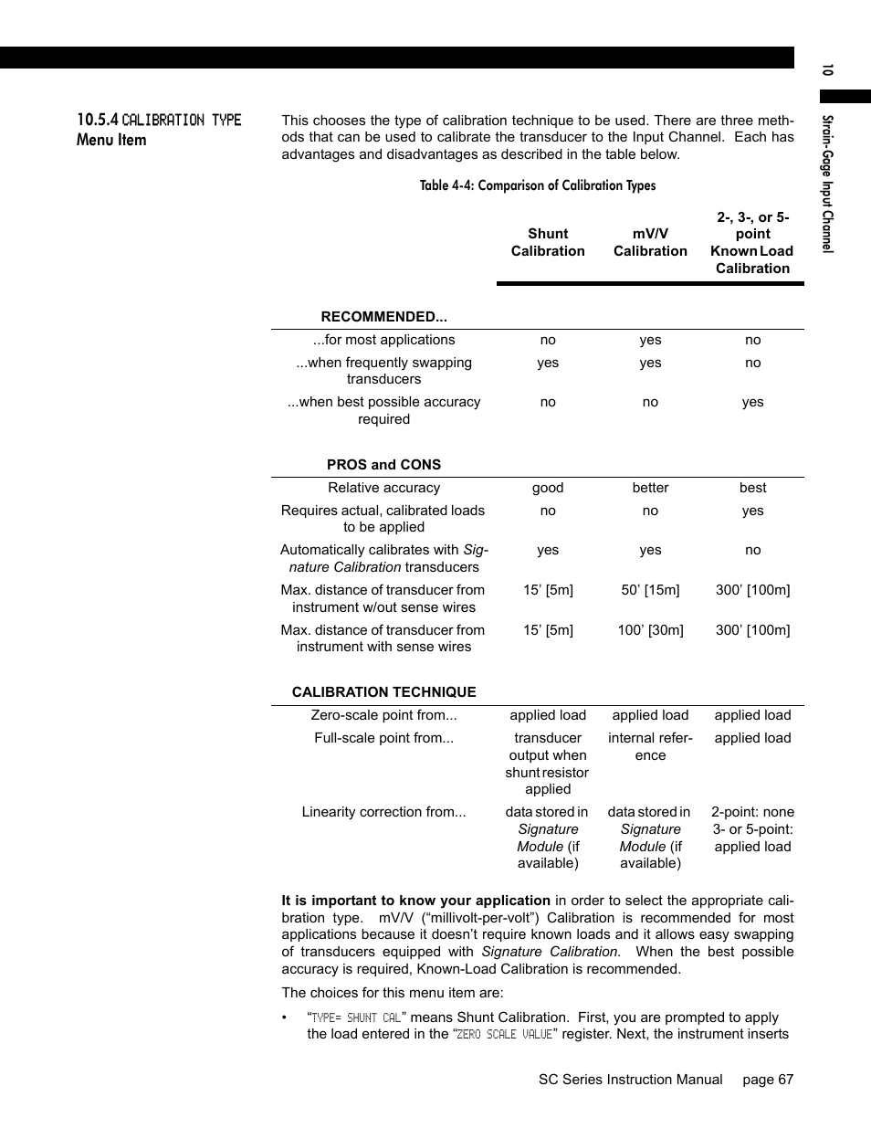 4 calibration type menu item | Honeywell SC1000 User Manual | Page 67 / 174