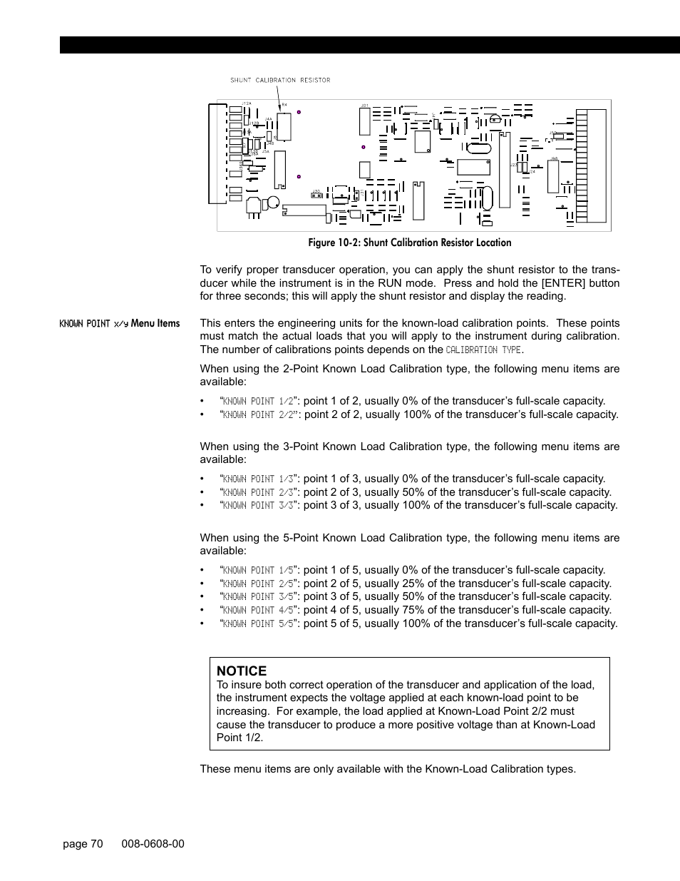 Known point x/y menu items, Notice | Honeywell SC1000 User Manual | Page 70 / 174