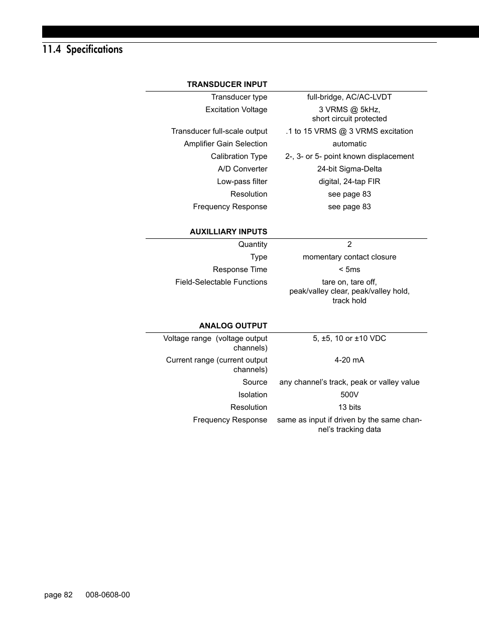 4 specifications | Honeywell SC1000 User Manual | Page 82 / 174