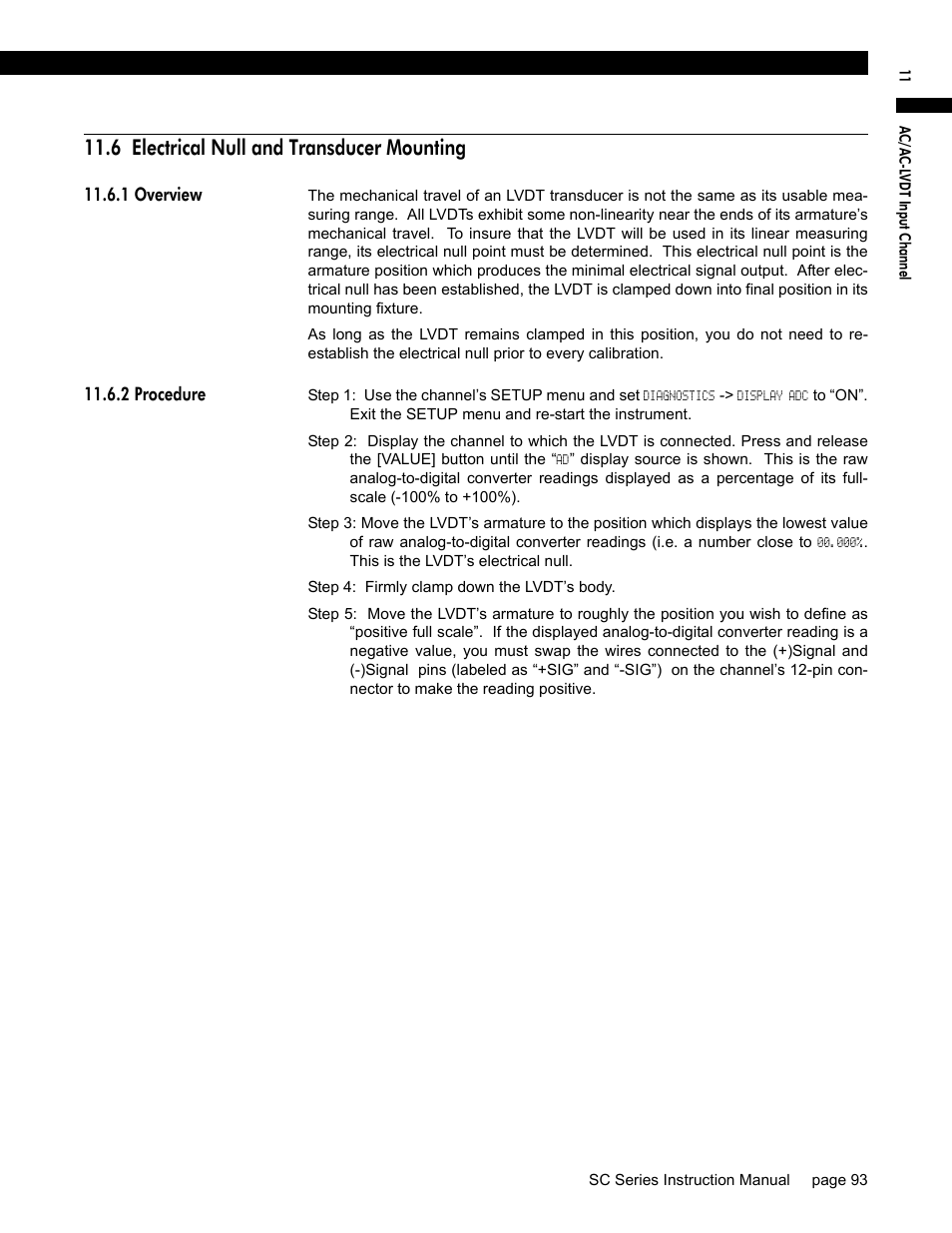 6 electrical null and transducer mounting, 1 overview, 2 procedure | Honeywell SC1000 User Manual | Page 93 / 174