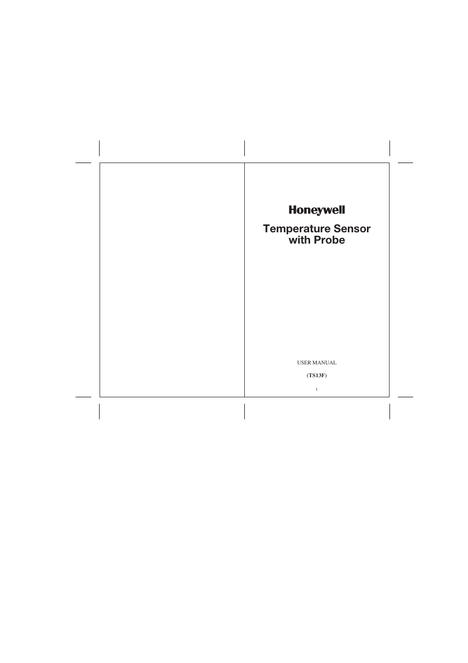 Honeywell TS13F User Manual | 18 pages