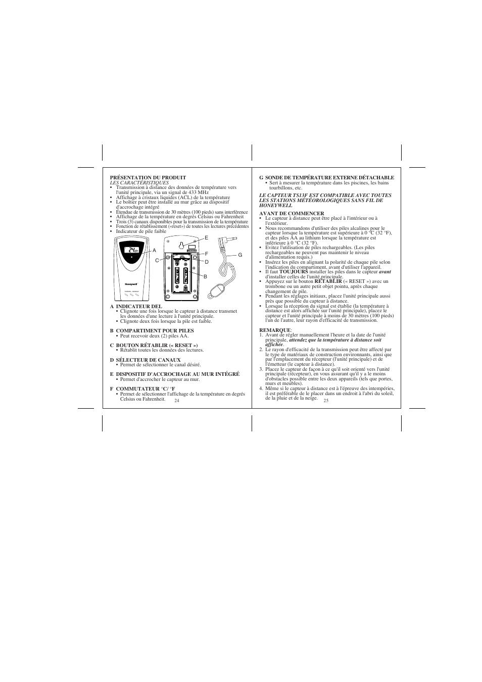 Honeywell TS13F User Manual | Page 15 / 18