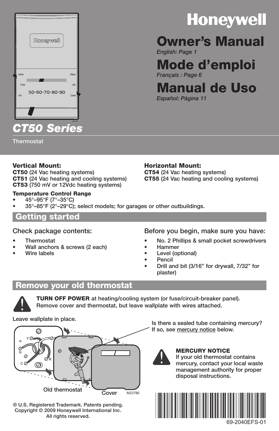 Honeywell CT50 User Manual | 16 pages