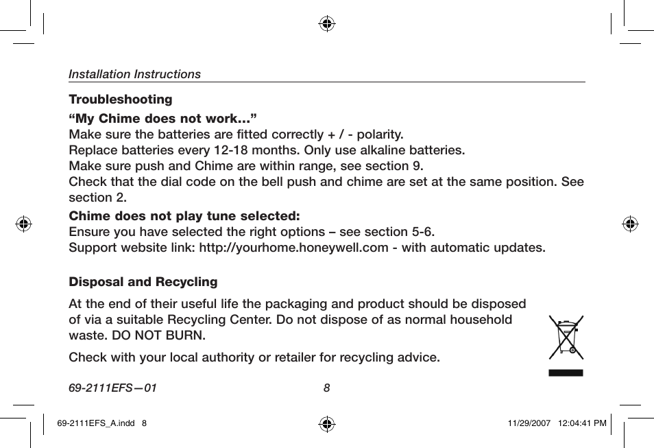 Honeywell RCWL2200A User Manual | Page 10 / 36