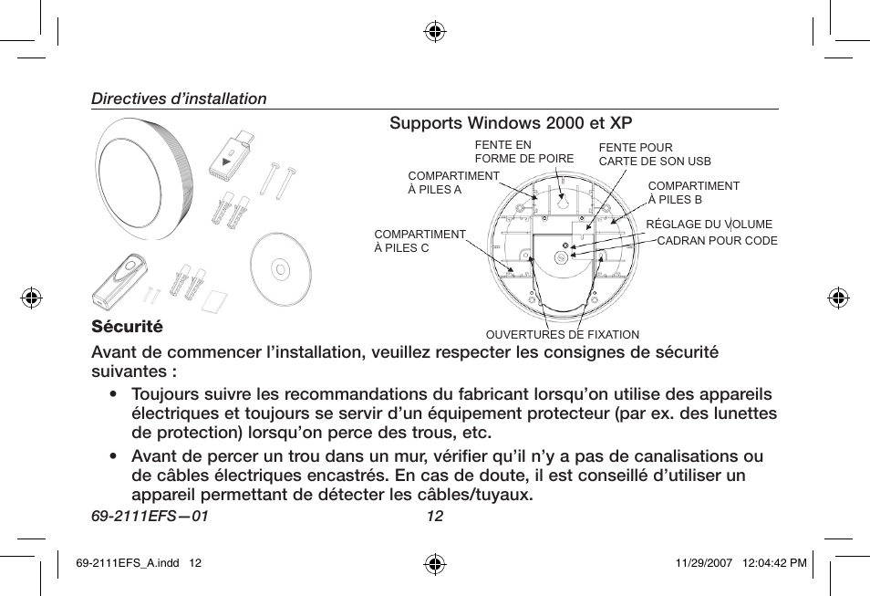 Supports windows 2000 et xp | Honeywell RCWL2200A User Manual | Page 14 / 36