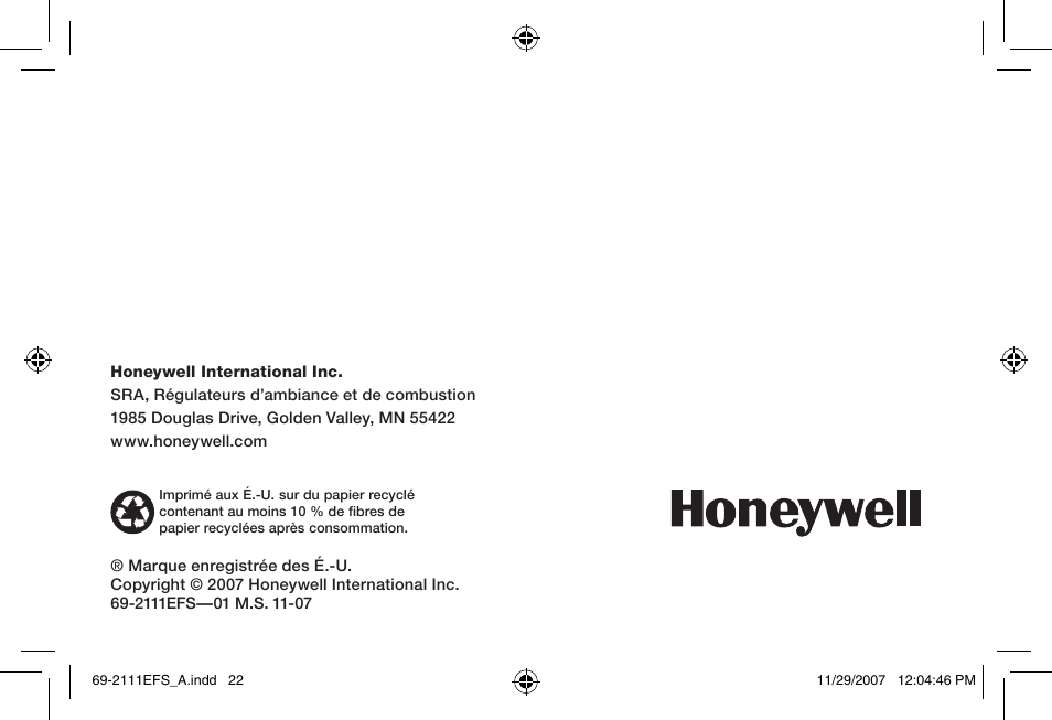 Honeywell RCWL2200A User Manual | Page 24 / 36