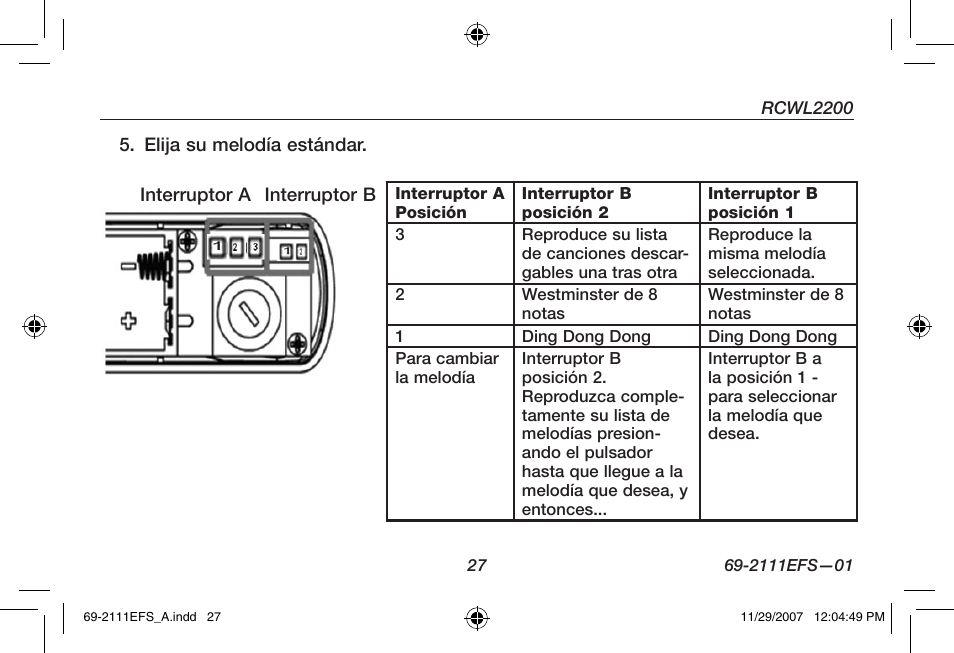 Honeywell RCWL2200A User Manual | Page 29 / 36