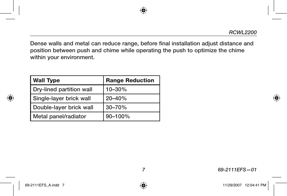 Honeywell RCWL2200A User Manual | Page 9 / 36