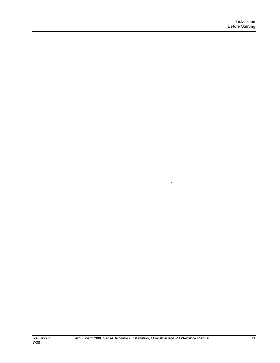 Before starting, Actuator mounting | Honeywell HERCULINE 2000 User Manual | Page 21 / 128