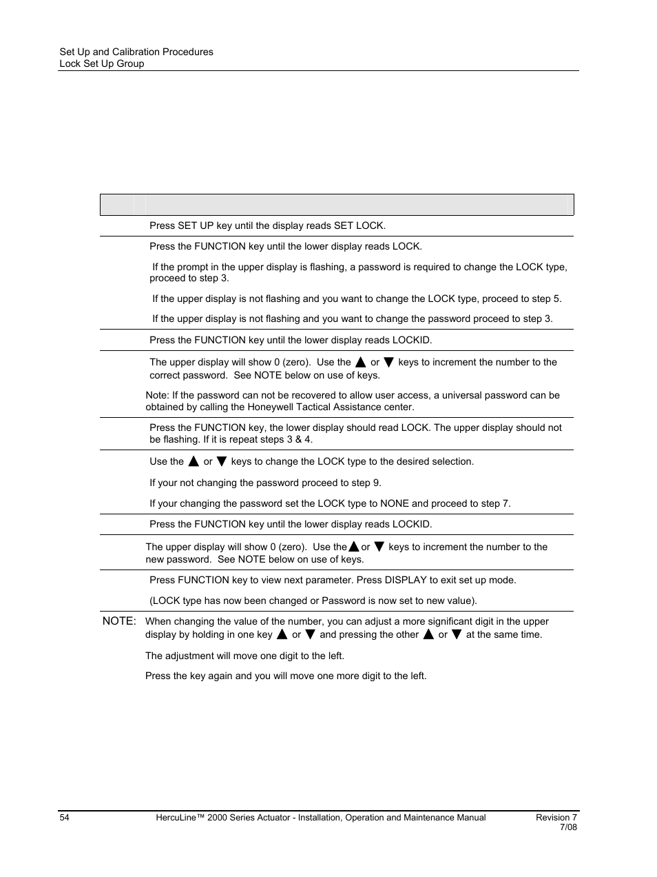 Honeywell HERCULINE 2000 User Manual | Page 62 / 128