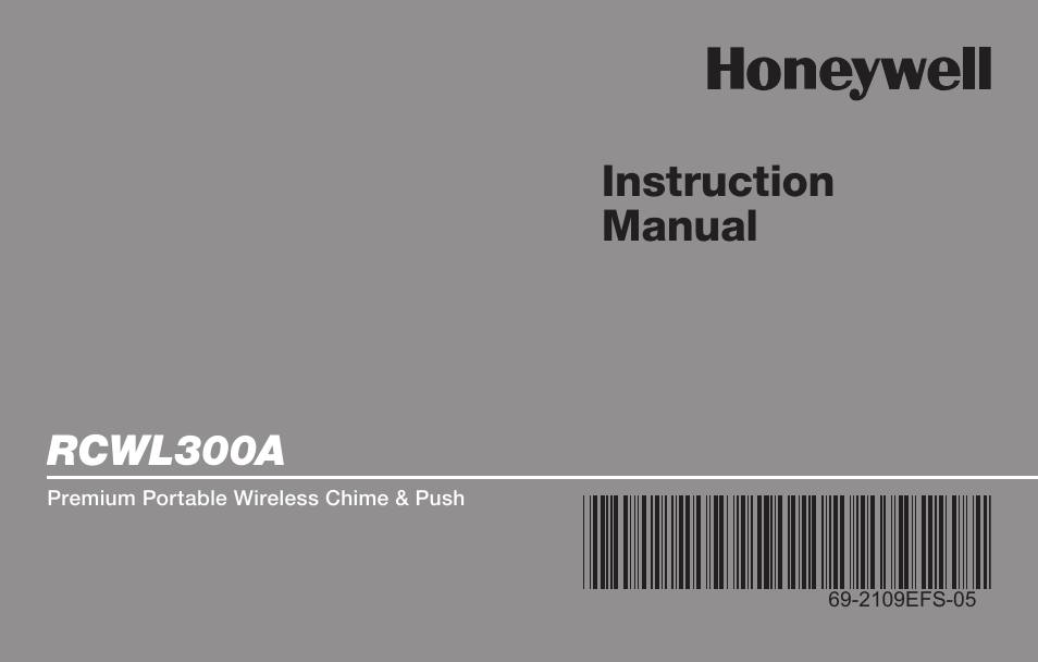Honeywell RCWL300A User Manual | 48 pages