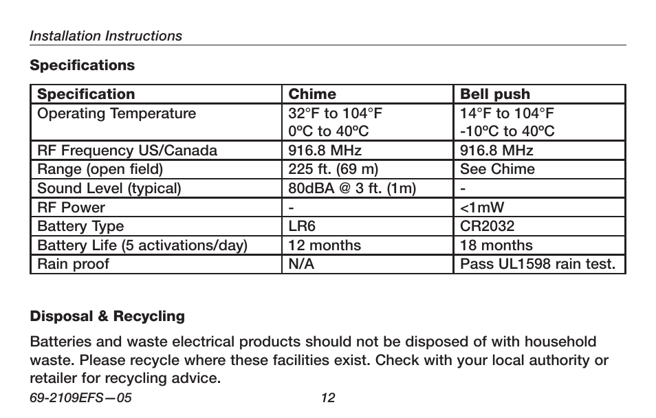 Honeywell RCWL300A User Manual | Page 14 / 48