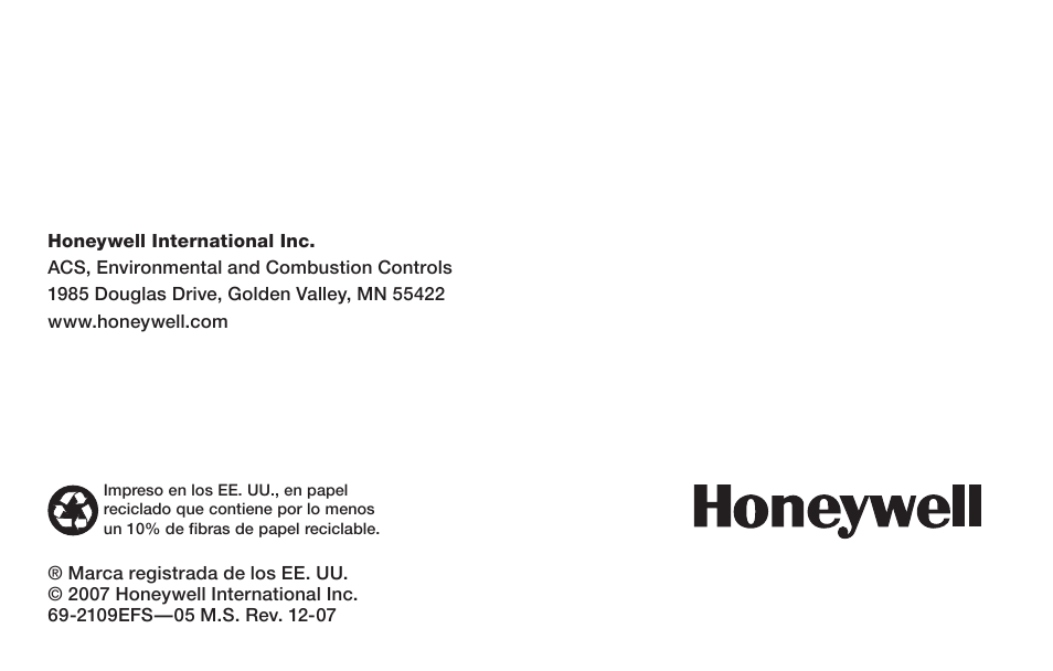 Honeywell RCWL300A User Manual | Page 48 / 48