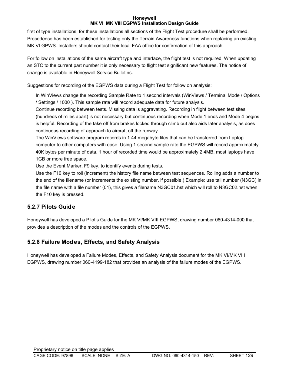 Pilots guide, Failure modes, effects, and safety analysis | Honeywell MK VI User Manual | Page 129 / 326