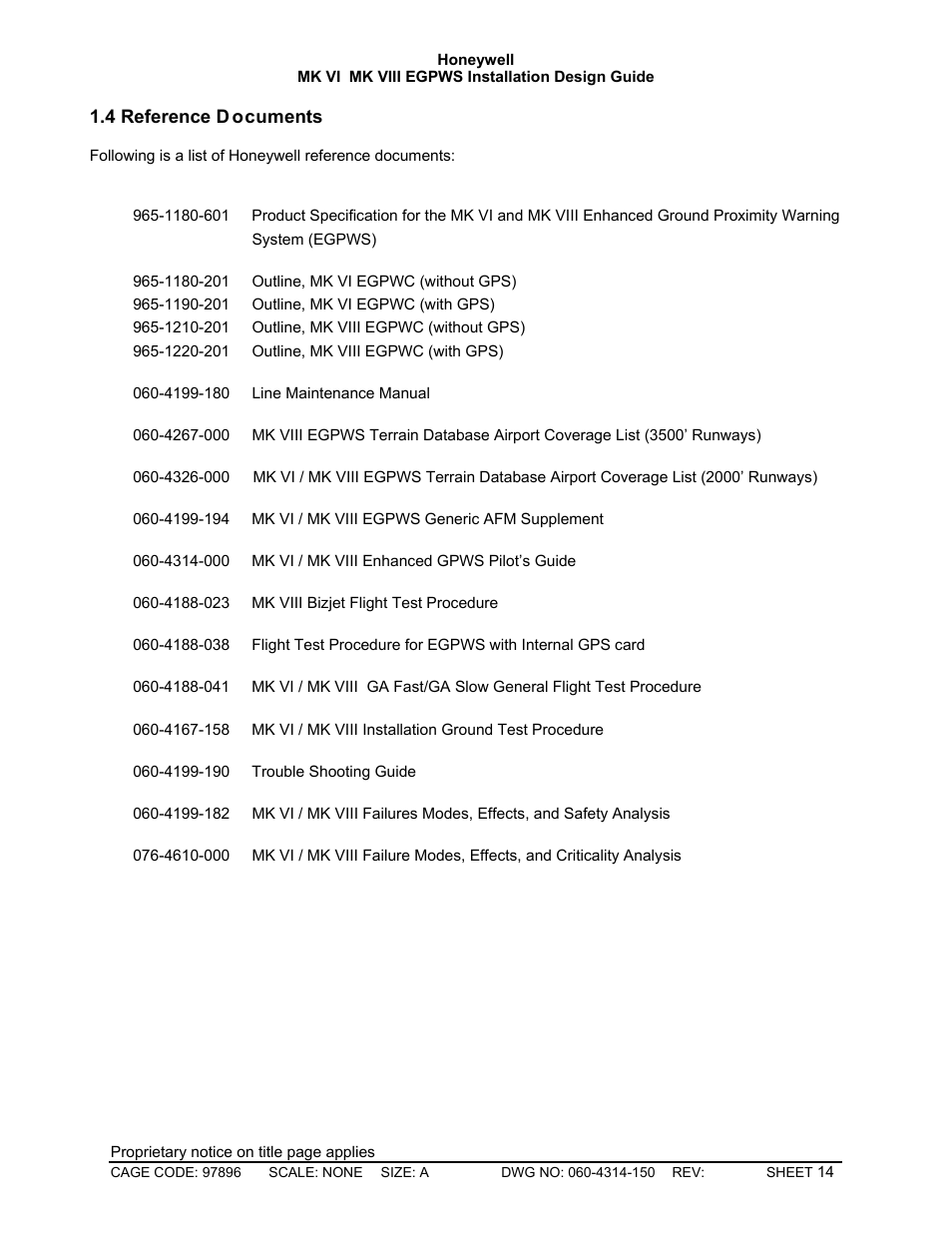 Reference documents | Honeywell MK VI User Manual | Page 14 / 326