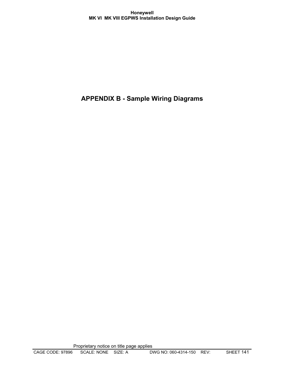 Appendix b, Appendix b - sample wiring diagrams | Honeywell MK VI User Manual | Page 141 / 326