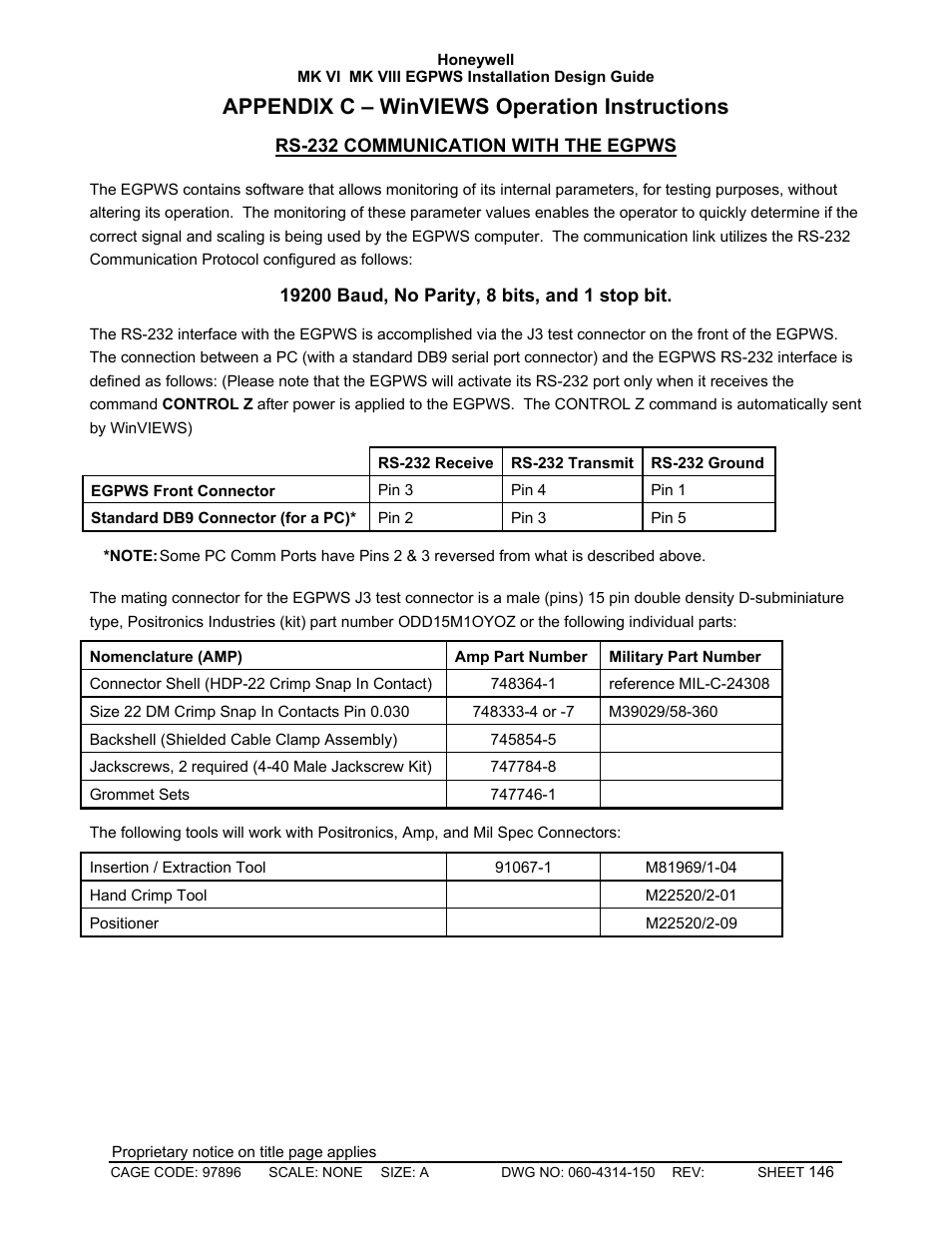 Winviews operation instructions, Appendix c – winviews operation instructions | Honeywell MK VI User Manual | Page 146 / 326