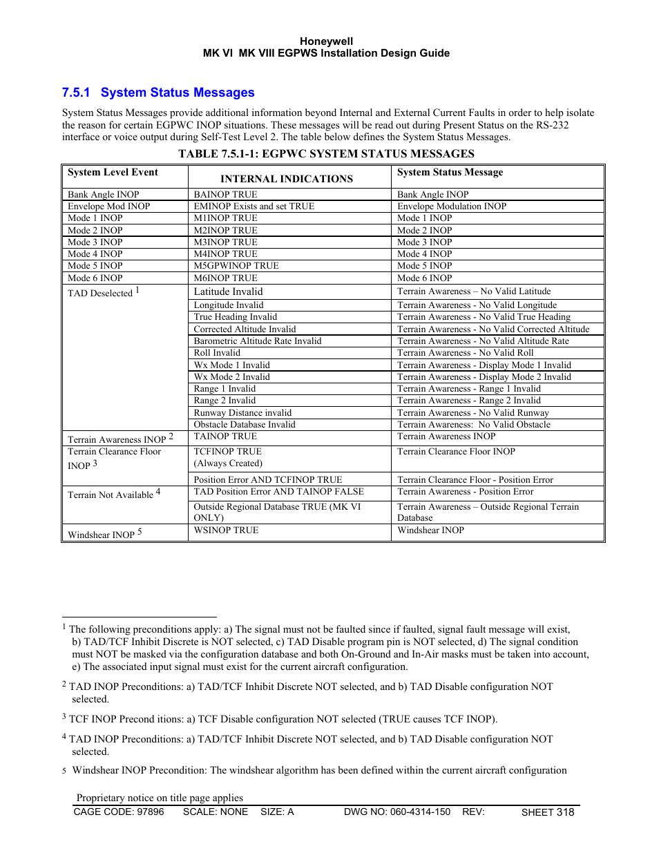 System status messages, 1 system status messages | Honeywell MK VI User Manual | Page 318 / 326
