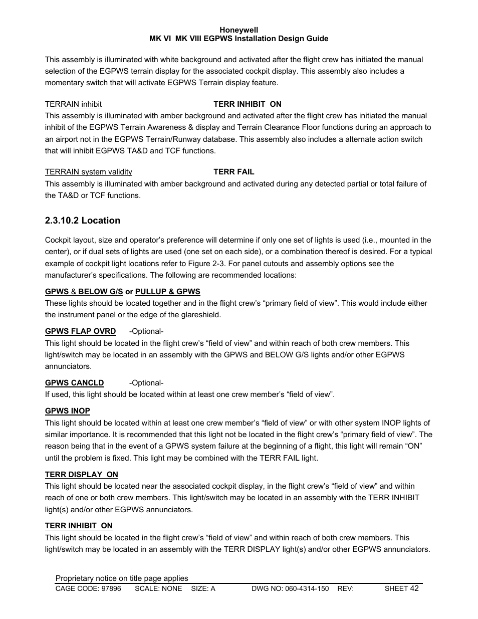 Location | Honeywell MK VI User Manual | Page 42 / 326