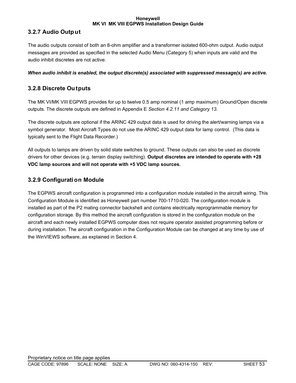 Audio output, Discrete outputs, Configuration module | Honeywell MK VI User Manual | Page 53 / 326