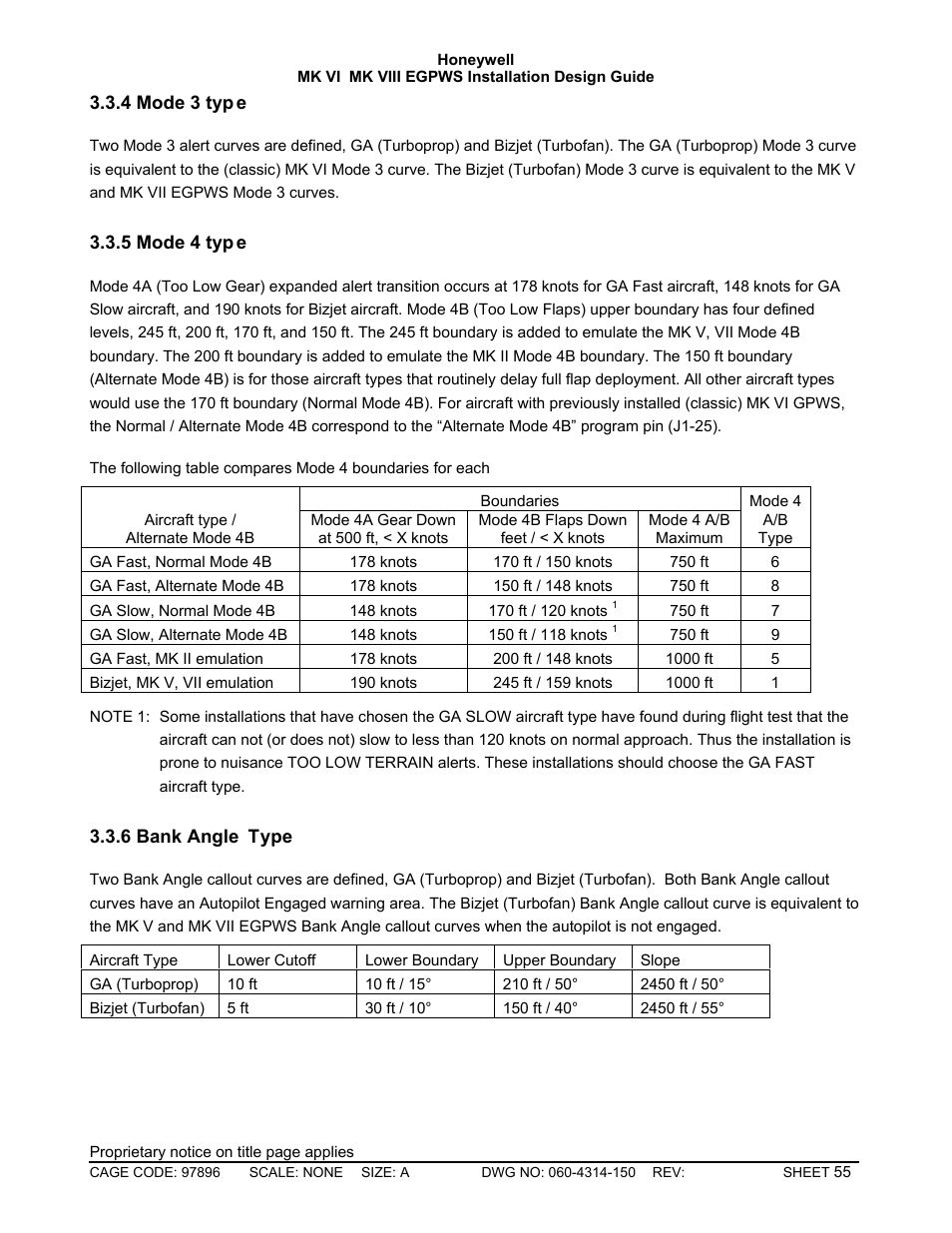 Mode 3 type, Mode 4 type, Bank angle type | Honeywell MK VI User Manual | Page 55 / 326