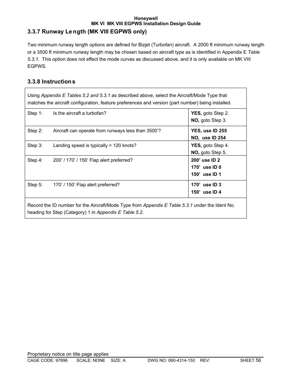 Runway length (mk viii egpws only), Instructions | Honeywell MK VI User Manual | Page 56 / 326