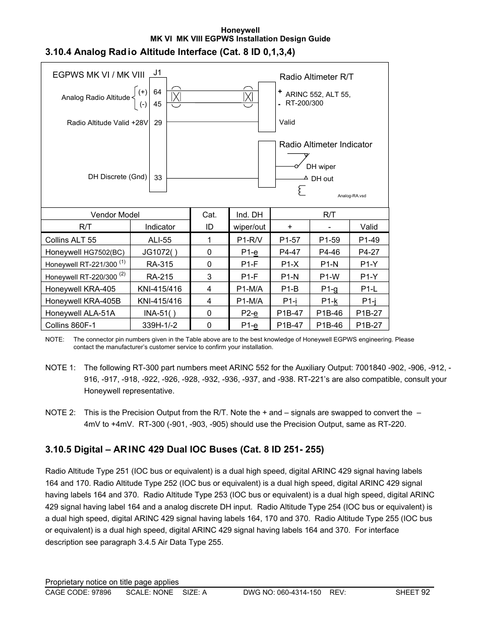 Digital – arinc 429 dual ioc buses \(cat. 8 id 2 | Honeywell MK VI User Manual | Page 92 / 326