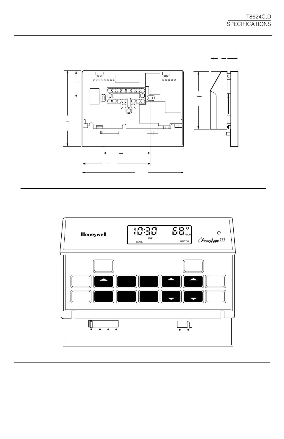 Fig. 2—typical thermostat keypad | Honeywell CHRONOTHERM T8624C User Manual | Page 3 / 24