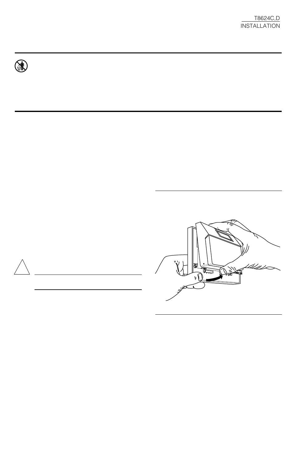 Installation, Caution | Honeywell CHRONOTHERM T8624C User Manual | Page 5 / 24