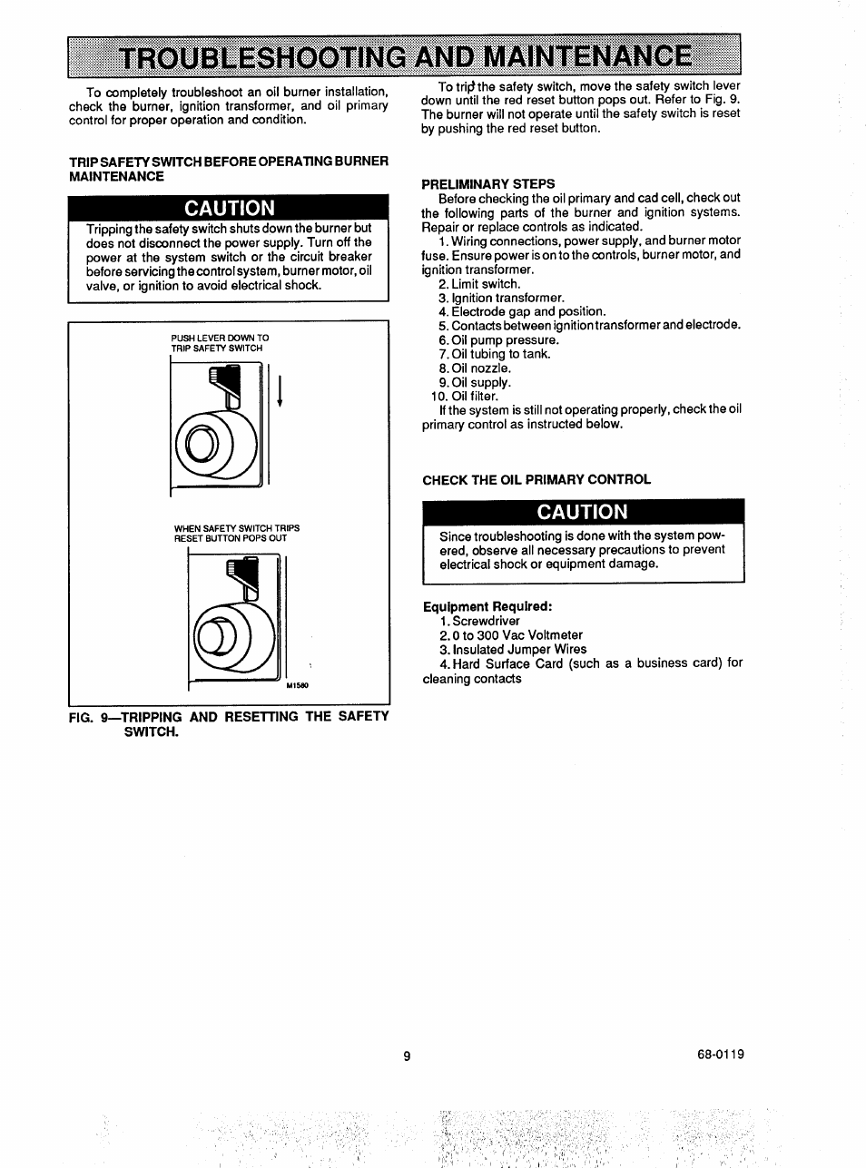 Troubleshooting and maintenance, Caution | Honeywell RA117A User Manual | Page 9 / 10