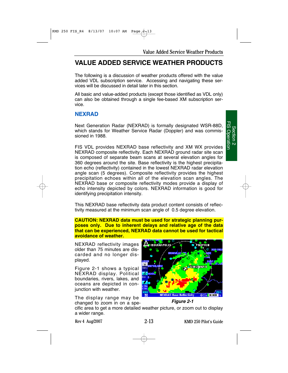 Value added service weather products | BendixKing KMD 250 User Manual | Page 132 / 274