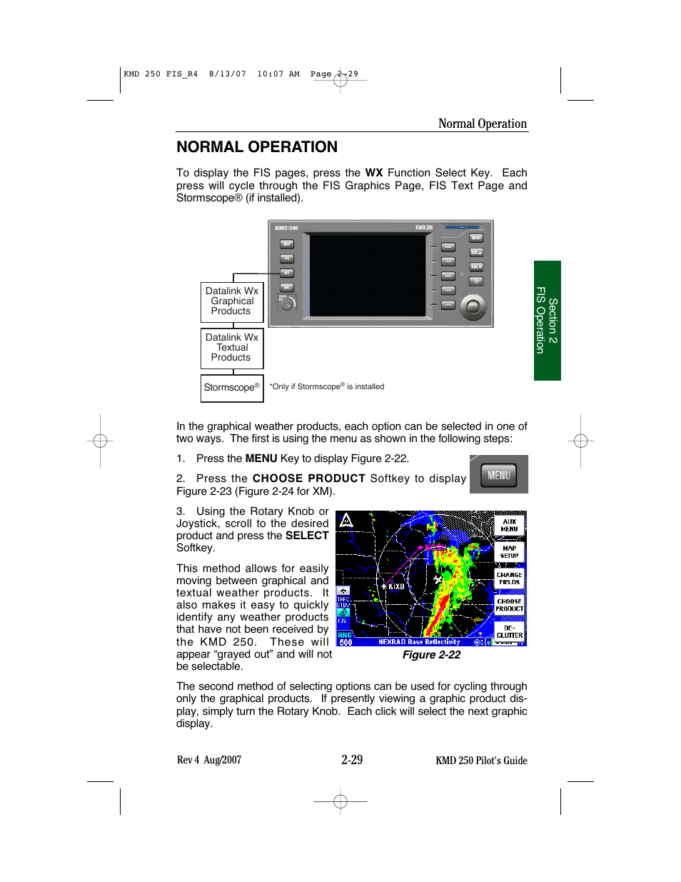 Normal operation | BendixKing KMD 250 User Manual | Page 148 / 274